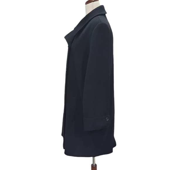 EUC wool Evan-Picine women's black 100% wool double breast pea coat, 14 - Picture 4 of 11